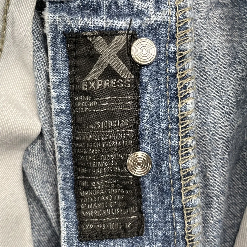 Express Jean Shorts Womens 32x4* Denim Y2K‎ Western Rodeo ButtonFly Cowboy 90s